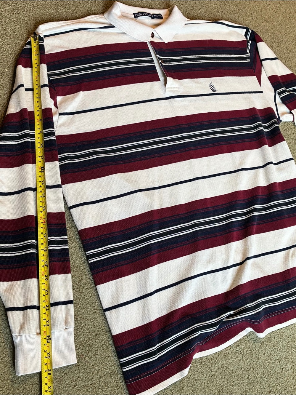 Nautica Long Sleeve Polo/Dress Shirt Combo Striped 100% Cotton Men's XXL - Picture 9 of 10